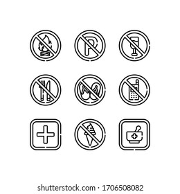 Signal icons set line - vector
