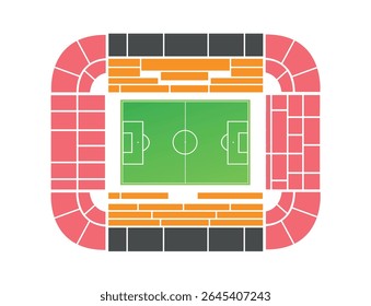 Signal Iduna Park stadium (Dortmund) scheme. Football stadium map. Vector education art illustration