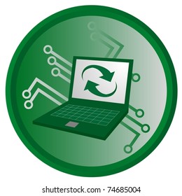 Signal indicating a recycled notebook