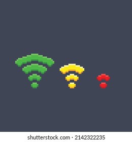 signal indicator set in pixel style