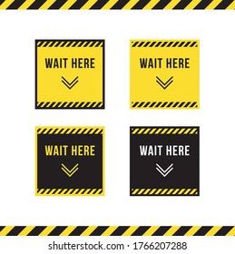 Signal to inform about the distance between people as a preventive measure for the coronavirus pandemic. Informative text message to maintain social distance. Vector illustration.