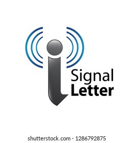 Signal initial letter i logo concept design. Symbol graphic template element vector