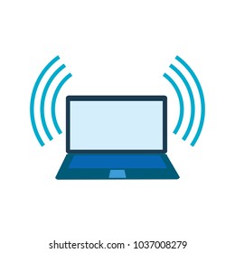 Signal Laptop Logo Icon Design