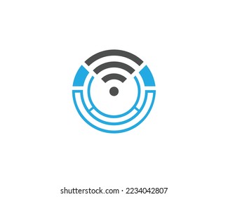 Signal Letter O Icon Logo With Wifi Symbol Template Illustration Vector Design.