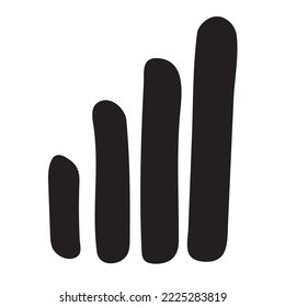 escala de nivel de señal. ilustración vectorial en estilo doodle. dibujo manual