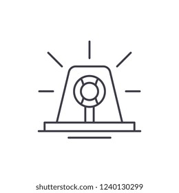 Signal light line icon concept. Signal light vector linear illustration, symbol, sign