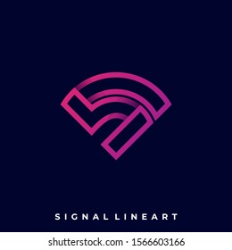 Signal Line Art Illustration Vector Design Template. Suitable for Creative Industry, Multimedia, entertainment, Educations, Shop, and any related business