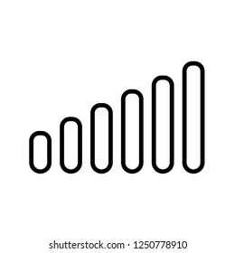 Signal line icon. Simple signal with different bar levels. Vector Illustration