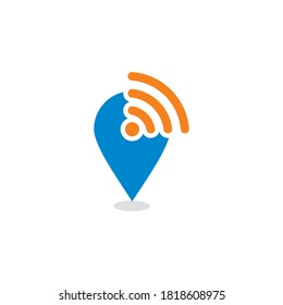 Vector de localización de señales, logotipo de tecnología