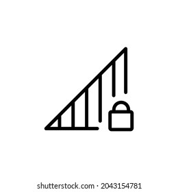 diseño vectorial de icono de línea de bloqueo de señal, icono de línea de trazo editable