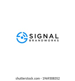 signal logo design and broadcast vector for internet template