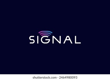 Signallogo, Buchstabe G mit Signalsymbolkombination im Textsignal-Typografie-Logo, Vektorillustration