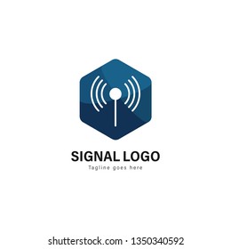 Signal logo template design. Signal logo with modern frame isolated on white background