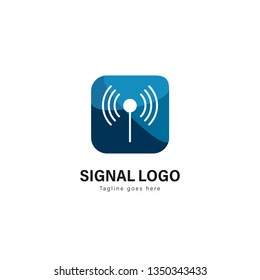 Signal logo template design. Signal logo with modern frame isolated on white background