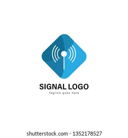 Signal logo template design. Signal logo with modern frame isolated on white background