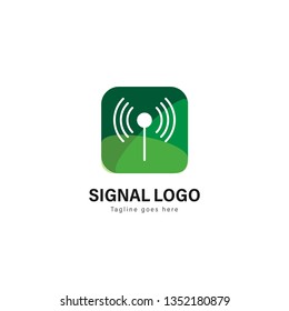 Signal logo template design. Signal logo with modern frame isolated on white background