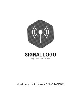 Signal logo template design. Signal logo with modern frame isolated on white background