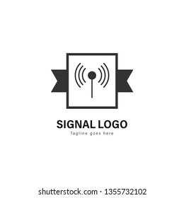 Signal logo template design. Signal logo with modern frame isolated on white background