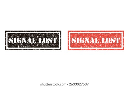 signal lost grunge stamp design, vector, isolated on transparent background