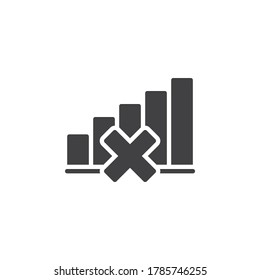 Signal lost vector icon. Network not available filled flat sign for mobile concept and web design. No signal glyph icon. Symbol, logo illustration. Vector graphics