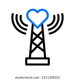 Signal love icon duocolor blue style valentine illustration vector element and symbol perfect.