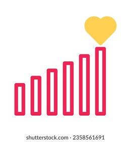 Signal love icon duotone yellow red valentine illustration vector element and symbol perfect.