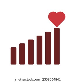 Signal love icon solid brown red style valentine illustration vector element and symbol perfect.