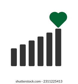 Signal love icon solid grey green style valentine illustration vector element and symbol perfect.