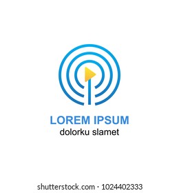 Signal media logo vector isolated with gradient color, suitable with your networking content