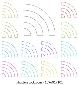 signal multi color icon. Simple thin line, outline vector of web icons for UI and UX, website or mobile application