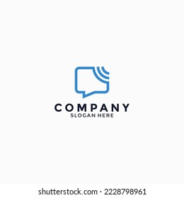 Signal network chat logo template design vector