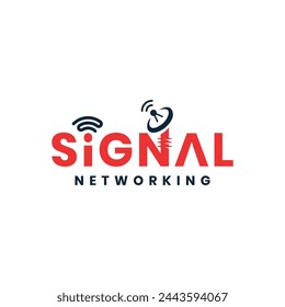 Signal Networking Lettering text creative design vector logo template