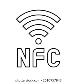 signal nfc technology line icon vector. signal nfc technology sign. isolated contour symbol black illustration