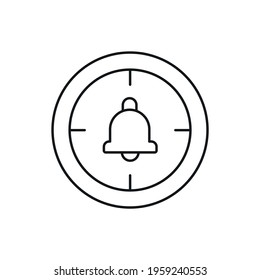 Signal on the clock linear icon. Time management. Thin line customizable illustration. Contour symbol. Vector isolated outline drawing. Editable stroke