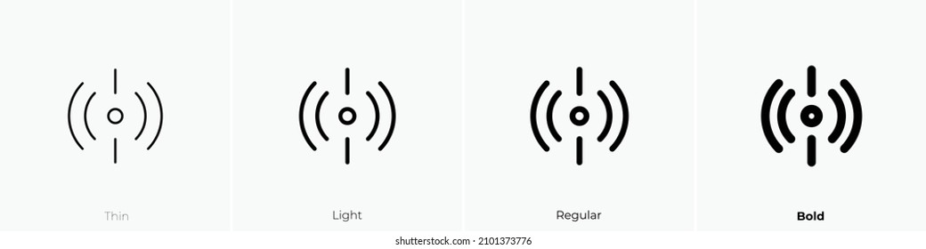 signal one icon. Thin, Light Regular And Bold style design isolated on white background
