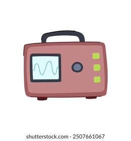 signal oscillograph cartoon. frequency amplitude, voltage measurement, display electronics signal oscillograph sign. isolated symbol vector illustration