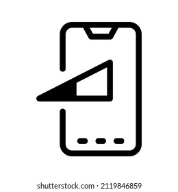 signal phone mobile icon vector. Wireless technologies in smart phone for user interface mobile application and website on white background