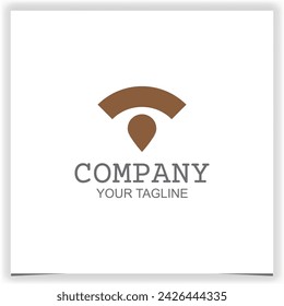 signal pin map logo design vector