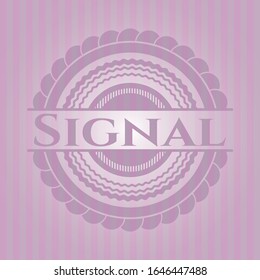 Signal pink emblem. Vector Illustration. Detailed.