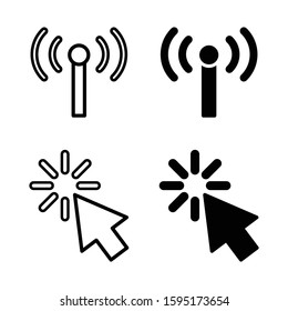 signal and pointer icon in black