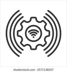 Signal Processing Icon Vector Illustration Outline