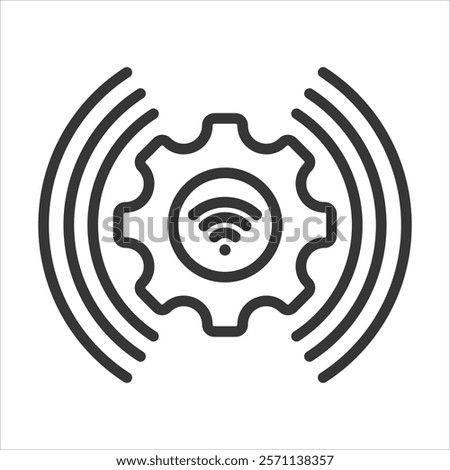 Signal Processing Icon Vector Illustration Outline