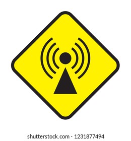 signal radiation, caution sign icon vector, modern concept, simple design, avoid and danger symbol