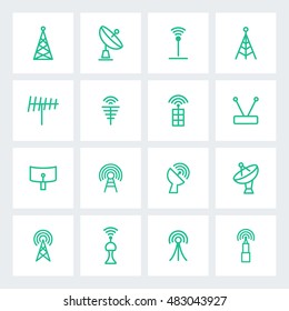 Signal and radio tower vector objects