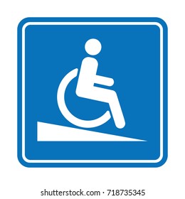 Signal ramp down Handicapped, Disabled for down, Vector illustration isolated on white background