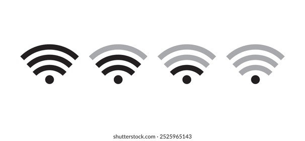 Signalreduktion. Wireless- und WiFi-Symbol. Wi-Fi-Signalsymbol. Internetverbindung. Ferne Internetzugang Sammlung - Moderne Vektor.