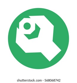 Signal screwdriver picking up a nut image design