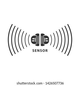 signal, sensor control. icon on white background - Vector