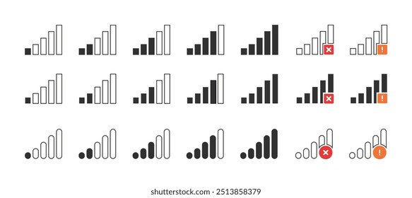 Signal set icon illustrations Vector