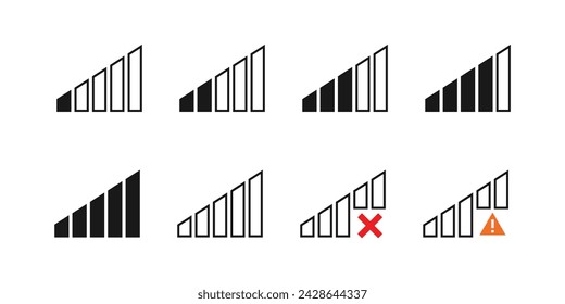 signal set icon, simple design, various for graphic needs, vector eps 10
